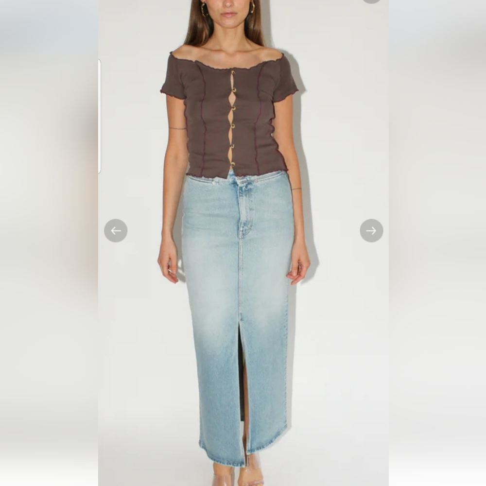 Maxi denim skirt, made in Italy